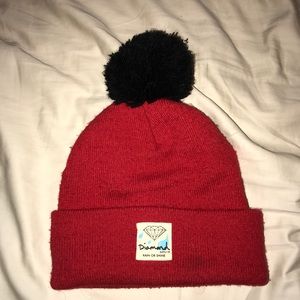 Diamond Supply Co. Red Beanie